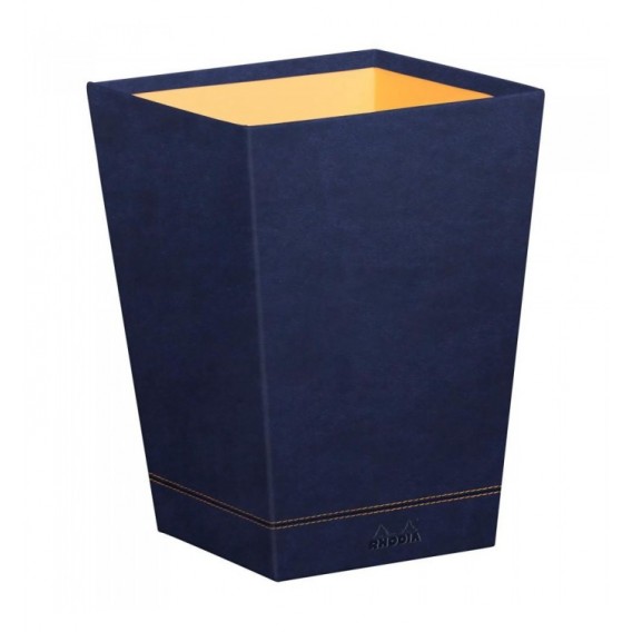 CORBEILLE A PAPIER SIMILI CUIR RHODIARAMA BLEU NUIT