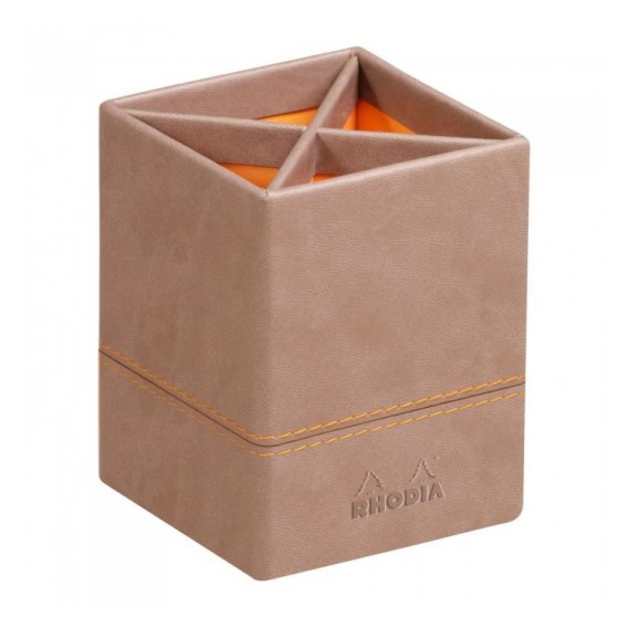 POT A CRAYONS SIMILI CUIR RHODIARAMA TAUPE