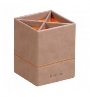 POT A CRAYONS SIMILI CUIR RHODIARAMA TAUPE