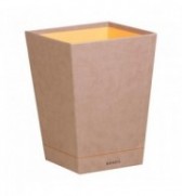 CORBEILLE A PAPIER SIMILI CUIR RHODIARAMA TAUPE