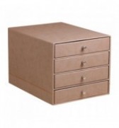 TRIEUR 4 TIROIRS SIMILI CUIR RHODIARAMA TAUPE