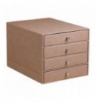 TRIEUR 4 TIROIRS SIMILI CUIR RHODIARAMA TAUPE