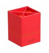 POT A CRAYONS SIMILI CUIR RHODIARAMA COQUELICOT