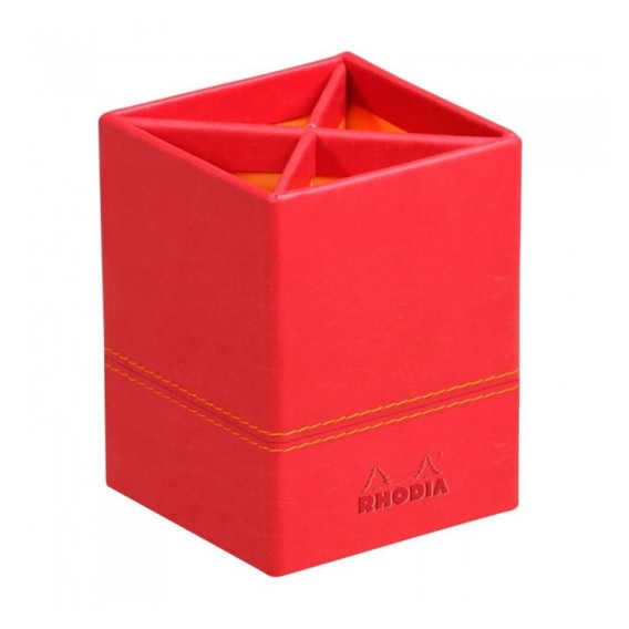 POT A CRAYONS SIMILI CUIR RHODIARAMA COQUELICOT