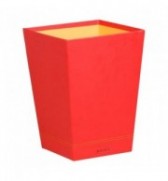 CORBEILLE A PAPIER SIMILI CUIR RHODIARAMA COQUELICOT