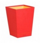 CORBEILLE A PAPIER SIMILI CUIR RHODIARAMA COQUELICOT