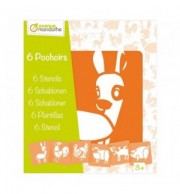 SET 6 POCHOIRS ANIMAUX DE LA FERME ASSORTIS