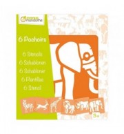 SET 6 POCHOIRS ANIMAUX DE LA SAVANE ASSORTIS