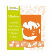SET 6 POCHOIRS ANIMAUX FAMILIERS ASSORTIS