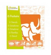 SET 6 POCHOIRS DINOSAURES ASSORTIS