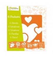 SET DE 6 POCHOIRS 15 X 15 cm COEURS