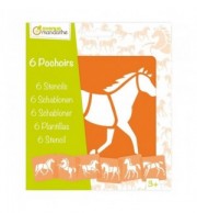 SET 6 POCHOIRS CHEVAUX ASSORTIS