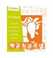 SET 6 POCHOIRS 15 X 15 cm LICORNES