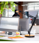 LAMPE BUREAU LED NOIR/BAMBOU