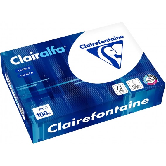 Ramette 500 feuilles papier A4  blanc100 g/m² Clairefontaine 1950C