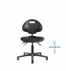 Siege d'atelier Tulipe Asynchrone Verin bas patins