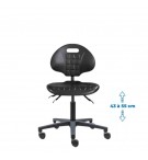 Siege d'atelier Tulipe Asynchrone Verin roulette blocage en charge