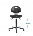 Siege d'atelier Tulipe Asynchrone Verin haut roulette blocage en charge