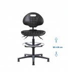 Siege d'atelier Tulipe Asynchrone Verin haut repose pieds patin