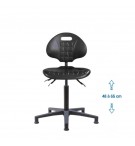 Siege d'atelier Tulipe Asynchrone Verin moyen patins