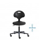 Siege d'atelier Tulipe contact permanent verin bas roulettes blocage en charge