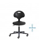 Siege d'atelier Tulipe contact permanent verin bas roulettes sol dur