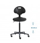 Siege d'atelier Tulipe contact permanent verin haut roulettes charge