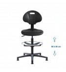 Siege d'atelier Tulipe contact permanent verin haut repose pieds patins