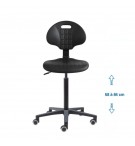 Siege d'atelier Tulipe contact permanent verin haut roulettes sol dur