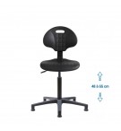 Siege d'atelier Tulipe contact permanent verin moyen patins