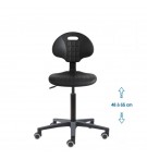 Siege d'atelier Tulipe contact permanent verin moyen roulettes sol dur