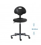 Siege d'atelier Tulipe fixe verin haut roulette charge