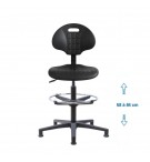 Siege d'atelier Tulipe fixe verin haut repose pieds patins