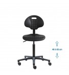 Siege d'atelier Tulipe fixe verin moyen roulettes blocage de charge