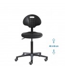 Siege d'atelier Tulipe fixe verin moyen roulettes sol dur