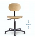 Siège d'atelier BAKA assise bois Fixe Verin moyen patins