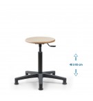 Siege d'atelier bois fixe verin moyen patins