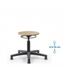 Siege d'atelier bois PRC verin bas patins