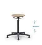 Siege d'atelier bois PRC verin haut patins