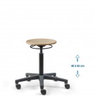 Siege d'atelier bois PRC verin moyen roulettes blocage en charge