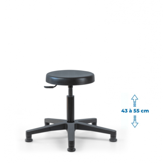 Siède d'atelier POUM Fixe verin bas patins