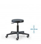 Siède d'atelier POUM Fixe verin bas roulettes sol dur