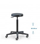 Siède d'atelier POUM Fixe verin haut roulettes sol dur