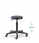 Siède d'atelier POUM Fixe verin moyen roulettes sol dur