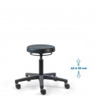 Siède d'atelier POUM PRC varin bas roulettes blocage en charge