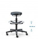 Siède d'atelier POUM PRC verin haut + repose pieds roulettes blocage en charge