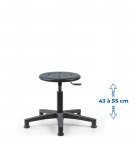 Siege d'atelier ROND fixe verin bas patins