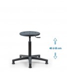 Siege d'atelier ROND fixe verin moyen patins