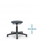 Siege d'atelier ROND PRC verin bas patins