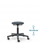 Siege d'atelier ROND PRC verin bas roulettes blocage en charge